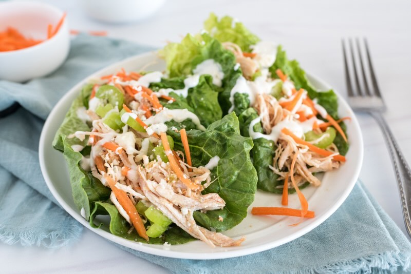 Buffalo Chicken Lettuce Wraps Preparation