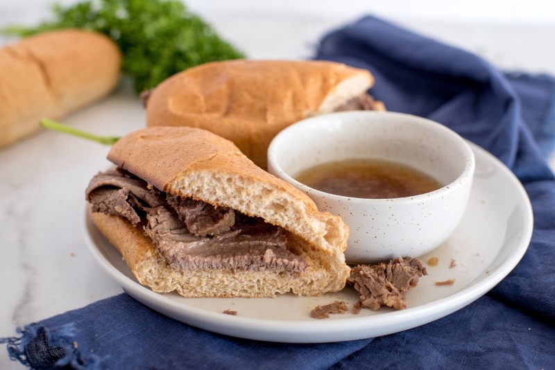 French Dip Sandwiches Preparation