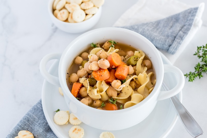 Chickpea Noodle Soup Preparation