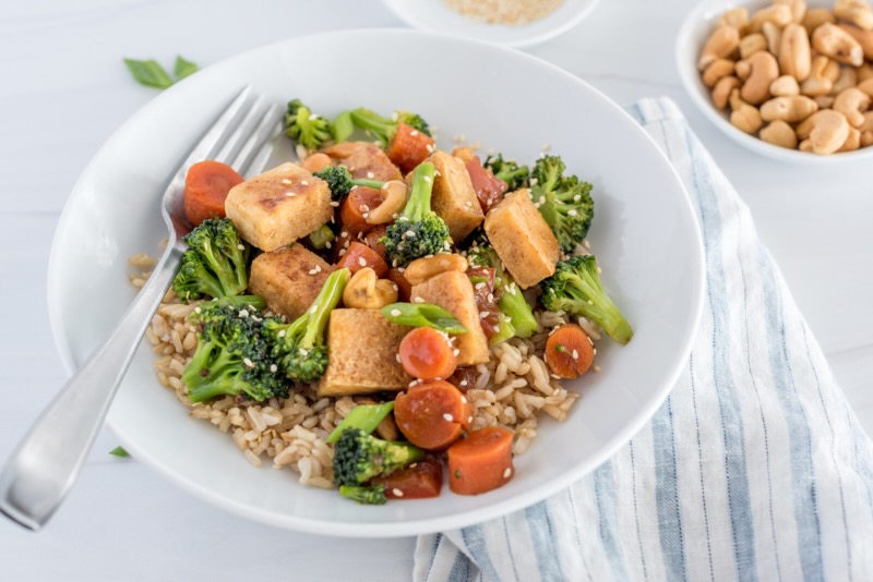 Cashew Tofu Stir-Fry Preparation