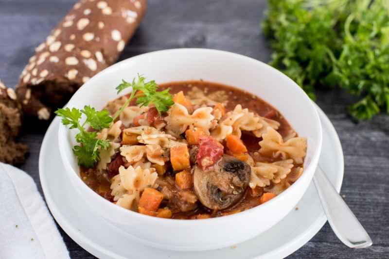 Vegetarian Lasagna Soup Preparation