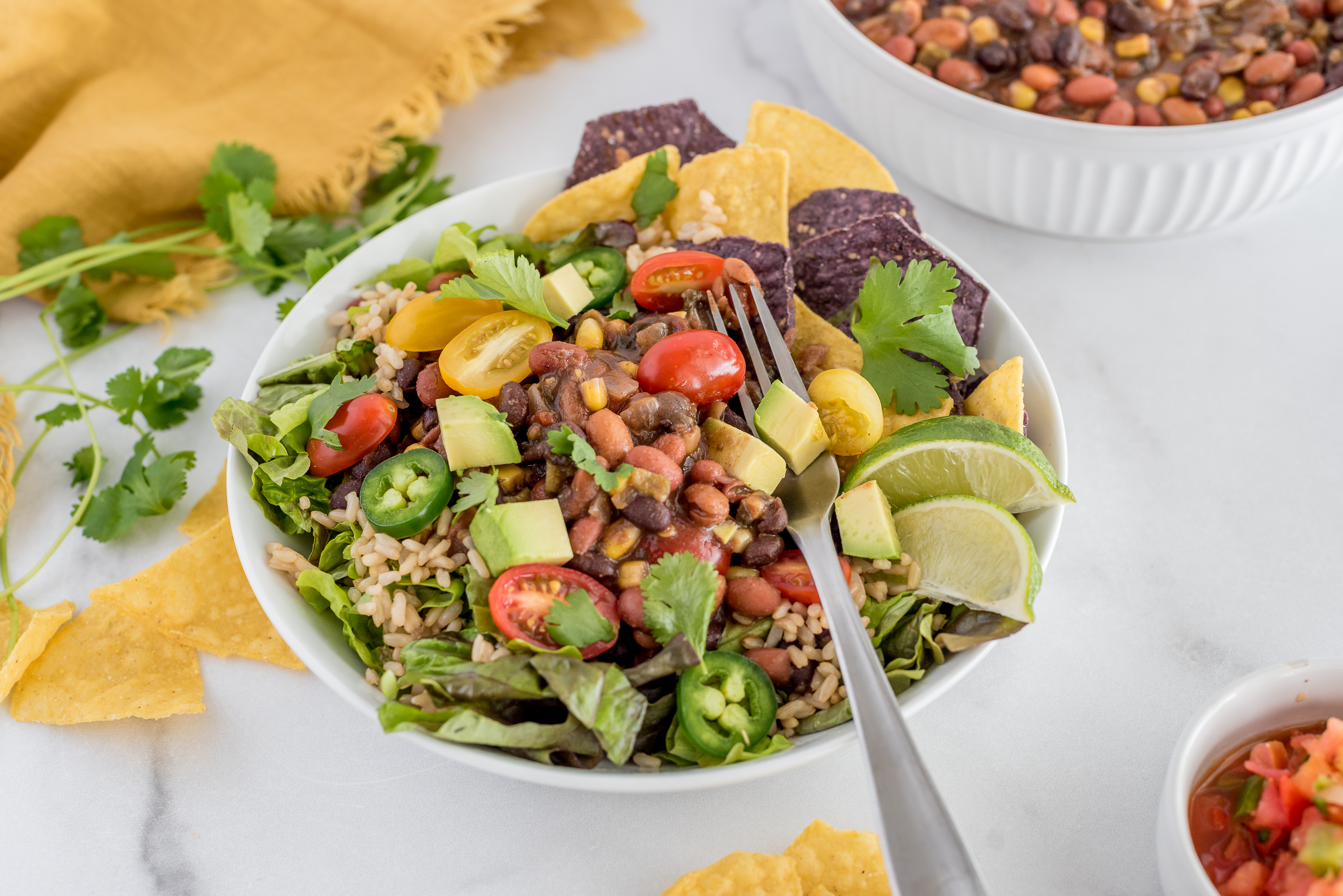 3 Bean Taco Salad Preparation