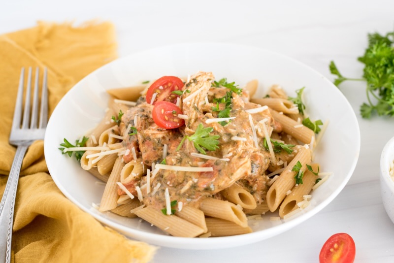 Tuscan Chicken Pasta Preparation