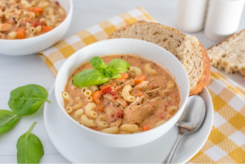 Creamy Basil Chicken Soup Preparation
